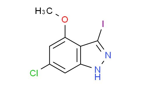 CAS No. 885519-68-6, 6-chloro-3-iodo-4-methoxy-1H-indazole