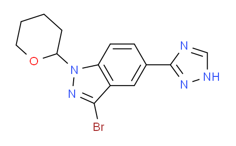 CAS No. 395102-97-3, 3-Bromo-1-(tetrahydro-2H-pyran-2-yl)-5-(1H-1,2,4-triazol-3-yl)-1H-indazole