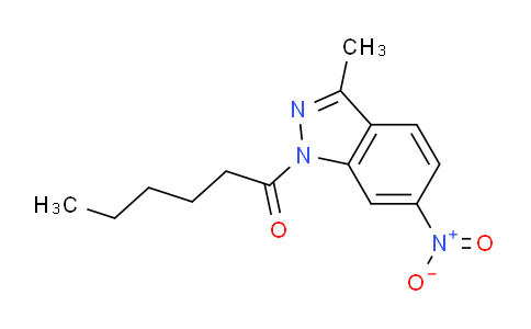 CAS No. 62235-23-8, 1-(3-Methyl-6-nitro-1H-indazol-1-yl)hexan-1-one