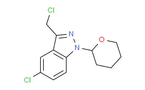 CAS No. 1801253-90-6, 5-Chloro-3-(chloromethyl)-1-(tetrahydro-2H-pyran-2-yl)-1H-indazole