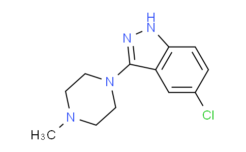CAS No. 124673-62-7, 5-Chloro-3-(4-methylpiperazin-1-yl)-1H-indazole