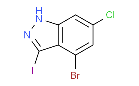 CAS No. 887568-35-6, 4-Bromo-6-chloro-3-iodo-1H-indazole