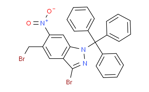 CAS No. 1695537-84-8, 3-Bromo-5-(bromomethyl)-6-nitro-1-trityl-1H-indazole