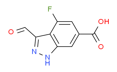 CAS No. 885521-73-3, 4-Fluoro-3-formyl-1H-indazole-6-carboxylic acid