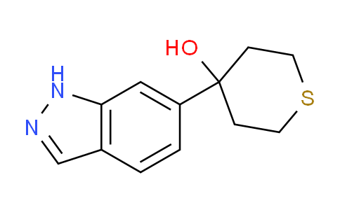 CAS No. 885272-21-9, 4-(1H-Indazol-6-yl)tetrahydro-2H-thiopyran-4-ol