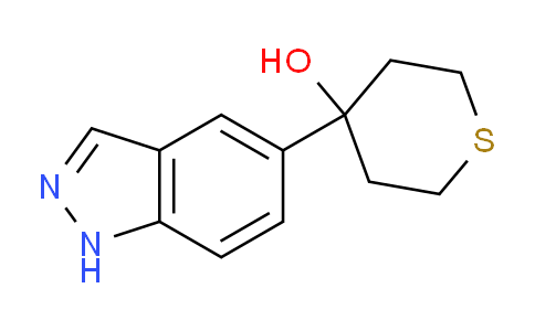 CAS No. 885272-66-2, 4-(1H-Indazol-5-yl)tetrahydro-2H-thiopyran-4-ol