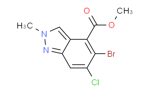 CAS No. 1037841-35-2, Methyl 5-bromo-6-chloro-2-methyl-2H-indazole-4-carboxylate