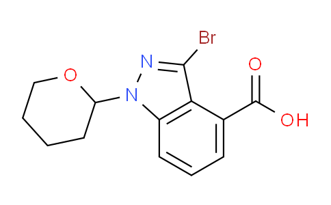 CAS No. 1373029-04-9, 3-Bromo-1-(tetrahydro-2H-pyran-2-yl)-1H-indazole-4-carboxylic acid