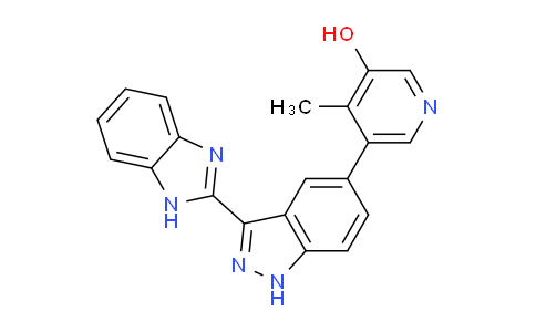 CAS No. 351456-28-5, 5-(3-(1H-Benzo[d]imidazol-2-yl)-1H-indazol-5-yl)-4-methylpyridin-3-ol