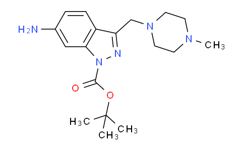 CAS No. 887590-50-3, tert-Butyl 6-amino-3-((4-methylpiperazin-1-yl)methyl)-1H-indazole-1-carboxylate