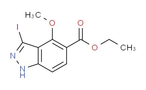 CAS No. 633327-85-2, Ethyl 3-iodo-4-methoxy-1H-indazole-5-carboxylate