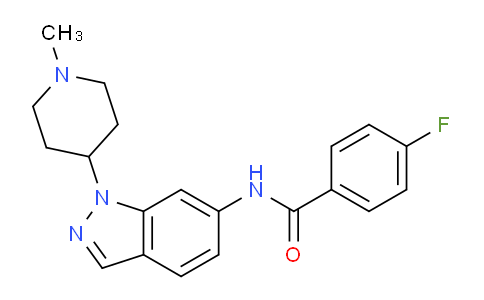 CAS No. 823191-46-4, 4-Fluoro-N-(1-(1-methylpiperidin-4-yl)-1H-indazol-6-yl)benzamide