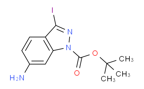 CAS No. 1334405-43-4, tert-Butyl 6-amino-3-iodo-1H-indazole-1-carboxylate