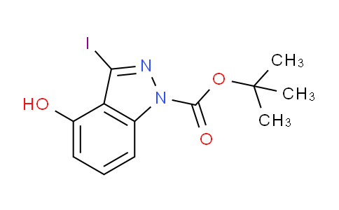 CAS No. 1822856-55-2, tert-Butyl 4-hydroxy-3-iodo-1H-indazole-1-carboxylate