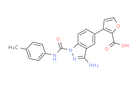 CAS No. 1956309-45-7, 3-(3-Amino-1-(p-tolylcarbamoyl)-1H-indazol-5-yl)furan-2-carboxylic acid