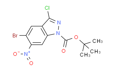 CAS No. 929617-40-3, tert-Butyl 5-bromo-3-chloro-6-nitro-1H-indazole-1-carboxylate