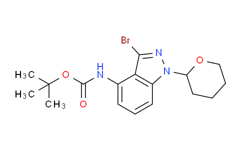 CAS No. 1373028-04-6, tert-Butyl (3-bromo-1-(tetrahydro-2H-pyran-2-yl)-1H-indazol-4-yl)carbamate