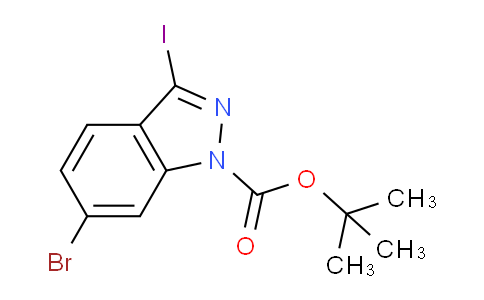 CAS No. 1313387-72-2, tert-Butyl 6-bromo-3-iodo-1H-indazole-1-carboxylate