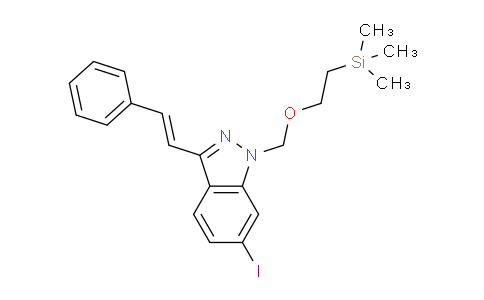 CAS No. 319472-91-8, 1H-Indazole, 6-iodo-3-[(1E)-2-phenylethenyl]-1-[[2-(trimethylsilyl)ethoxy]methyl]-