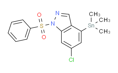 CAS No. 1254036-80-0, [1-(benzenesulfonyl)-6-chloroindazol-4-yl]-trimethylstannane