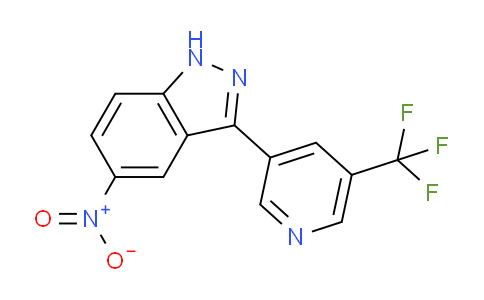 CAS No. 1356088-06-6, 5-nitro-3-(5-(trifluoromethyl)pyridin-3-yl)-1H-indazole