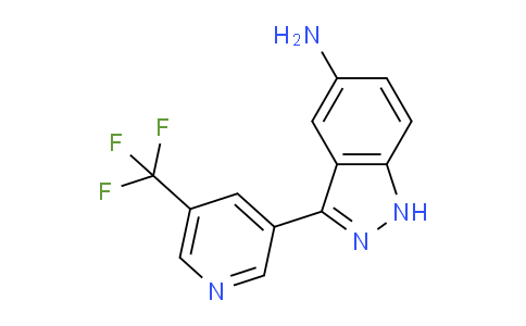 CAS No. 1356088-08-8, 3-(5-(trifluoromethyl)pyridin-3-yl)-1H-indazol-5-amine