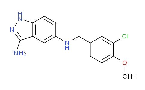 MC762566 | 871708-07-5 | N5-(3-chloro-4-methoxybenzyl)-1H-indazole-3,5-diamine