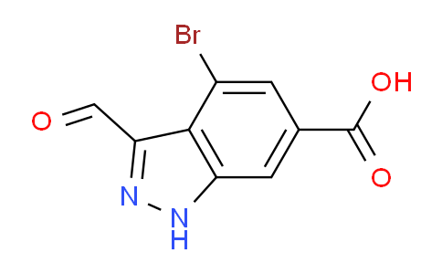CAS No. 885523-37-5, 4-Bromo-3-formyl-1H-indazole-6-carboxylic acid
