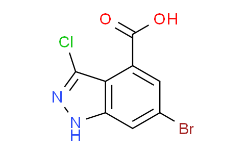 CAS No. 885523-72-8, 6-bromo-3-chloro-1H-indazole-4-carboxylic acid