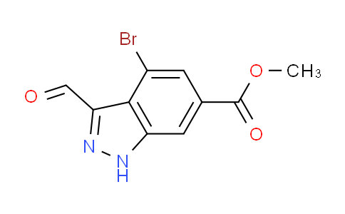 CAS No. 885518-48-9, Methyl 4-bromo-3-formyl-1H-indazole-6-carboxylate