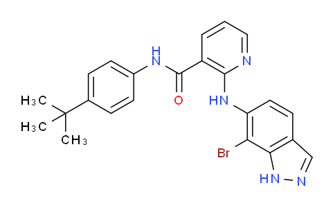 CAS No. 454480-88-7, 2-((7-bromo-1H-indazol-6-yl)amino)-N-(4-(tert-butyl)phenyl)nicotinamide