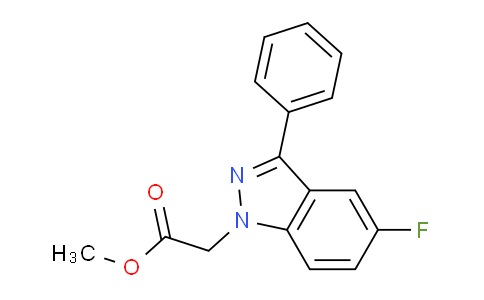 CAS No. 1585213-73-5, methyl 2-(5-fluoro-3-phenyl-1H-indazol-1-yl)acetate