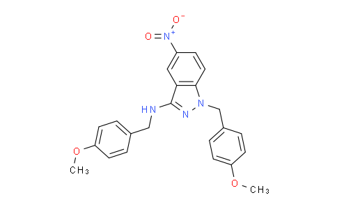 CAS No. 1041612-49-0, N,1-bis(4-methoxybenzyl)-5-nitro-1H-indazol-3-amine