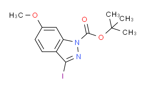 CAS No. 1190319-68-6, tert-butyl 3-iodo-6-methoxy-1H-indazole-1-carboxylate