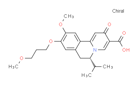CAS No. 2072057-17-9, (6S)-6-Isopropyl-10-methoxy-9-(3-methoxypropoxy)-2- oxo-6,7-dihydrobenzo[a]quinolizine-3-carboxylic acid