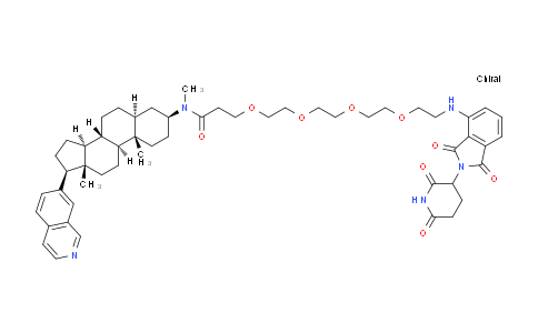 DY762967 | 2209085-22-1 | 1-((2-(2,6-Dioxopiperidin-3-yl)-1,3-dioxoisoindolin-4-yl)amino)-N-((3S,5S,8R,9S,10S,13S,14S,17S)-17-(isoquinolin-7-yl)-10,13-dimethylhexadecahydro-1H-cyclopenta[a]phenanthren-3-yl)-N-methyl-3,6,9,12-tetraoxapentadecan-15-amide