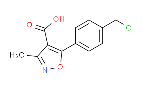 CAS No. 1243415-10-2, 5-(4-(Chloromethyl)phenyl)-3-methylisoxazole-4-carboxylic acid