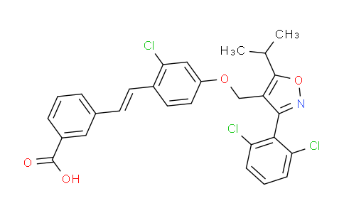 CAS No. 1089660-72-9, (E)-3-(2-Chloro-4-((3-(2,6-dichlorophenyl)-5-isopropylisoxazol-4-yl)methoxy)styryl)benzoic acid