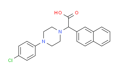 CAS No. 885276-96-0, 2-(4-(4-Chlorophenyl)piperazin-1-yl)-2-(naphthalen-2-yl)acetic acid