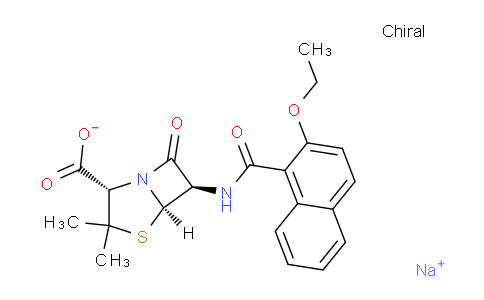 DY763165 | 985-16-0 | sodium (2S,5R,6R)-6-(2-ethoxy-1-naphthamido)-3,3-dimethyl-7-oxo-4-thia-1-azabicyclo[3.2.0]heptane-2-carboxylate
