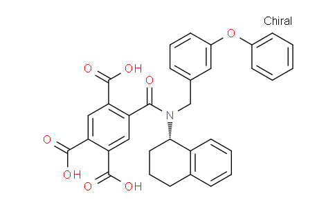 CAS No. 475205-49-3, (S)-5-((3-phenoxybenzyl)(1,2,3,4-tetrahydronaphthalen-1-yl)carbamoyl)benzene-1,2,4-tricarboxylic acid