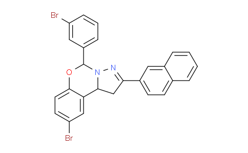 CAS No. 303060-14-2, 9-Bromo-5-(3-bromophenyl)-2-(naphthalen-2-yl)-5,10b-dihydro-1H-benzo[e]pyrazolo[1,5-c][1,3]oxazine