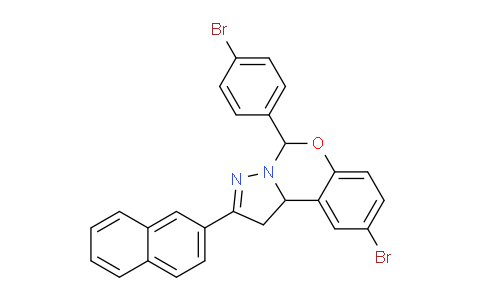 CAS No. 303060-13-1, 9-Bromo-5-(4-bromophenyl)-2-(naphthalen-2-yl)-5,10b-dihydro-1H-benzo[e]pyrazolo[1,5-c][1,3]oxazine