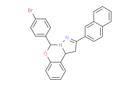 CAS No. 303060-01-7, 5-(4-Bromophenyl)-2-(naphthalen-2-yl)-5,10b-dihydro-1H-benzo[e]pyrazolo[1,5-c][1,3]oxazine