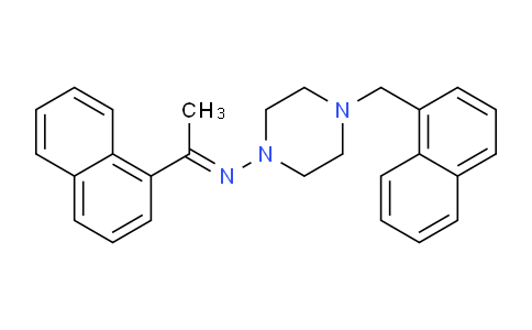 CAS No. 315224-63-6, N-(1-(Naphthalen-1-yl)ethylidene)-4-(naphthalen-1-ylmethyl)piperazin-1-amine