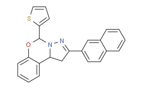 CAS No. 303060-62-0, 2-(Naphthalen-2-yl)-5-(thiophen-2-yl)-5,10b-dihydro-1H-benzo[e]pyrazolo[1,5-c][1,3]oxazine