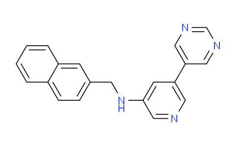 CAS No. 767342-31-4, N-(Naphthalen-2-ylmethyl)-5-(pyrimidin-5-yl)pyridin-3-amine