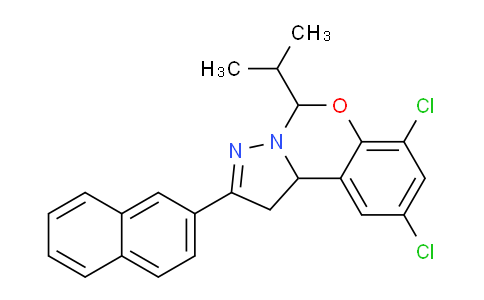 CAS No. 303060-67-5, 7,9-Dichloro-5-isopropyl-2-(naphthalen-2-yl)-5,10b-dihydro-1H-benzo[e]pyrazolo[1,5-c][1,3]oxazine