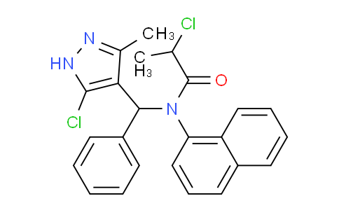 CAS No. 488783-15-9, 2-Chloro-N-((5-chloro-3-methyl-1H-pyrazol-4-yl)(phenyl)methyl)-N-(naphthalen-1-yl)propanamide