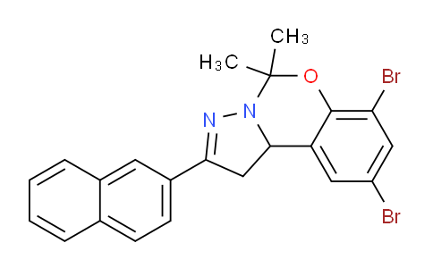 CAS No. 763111-28-0, 7,9-Dibromo-5,5-dimethyl-2-(naphthalen-2-yl)-5,10b-dihydro-1H-benzo[e]pyrazolo[1,5-c][1,3]oxazine